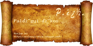 Palágyi Ákos névjegykártya